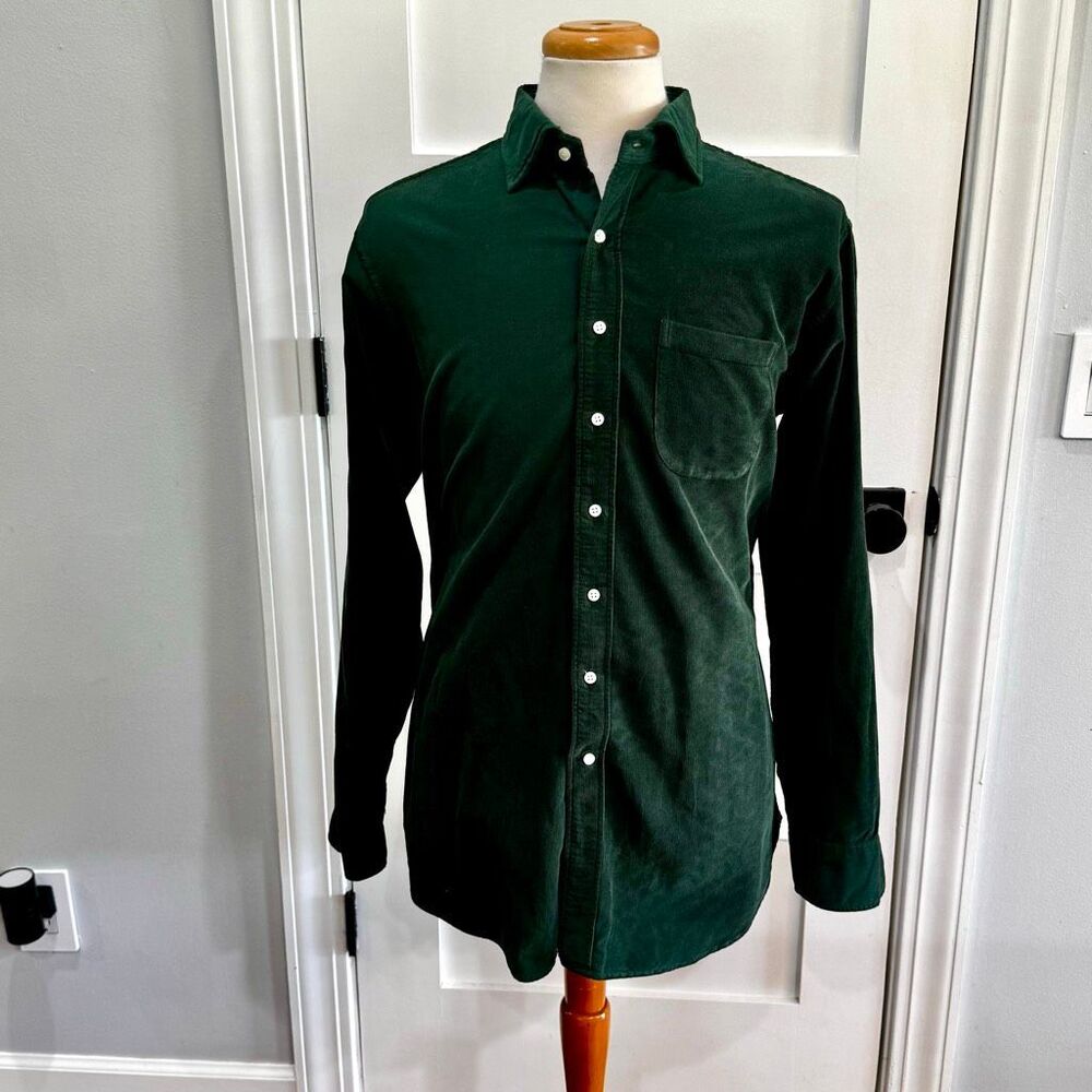 Sid Mashburn Corduroy Shirt/Jacket. Dark Green. Large.